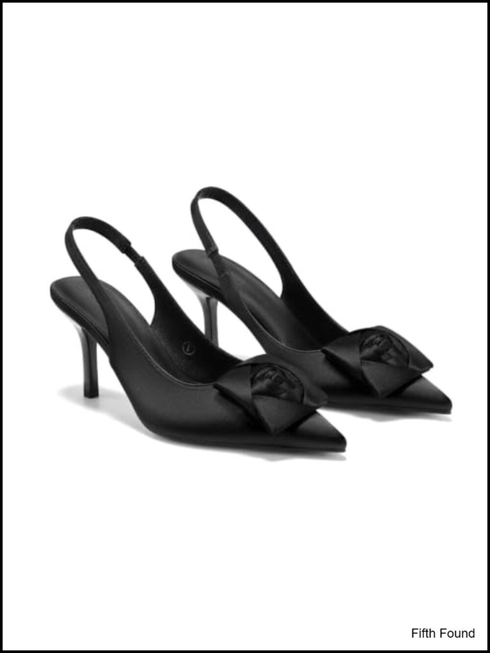Coutgo Womens Slingback Pointed Toe High Heel Satin Dress Pumps